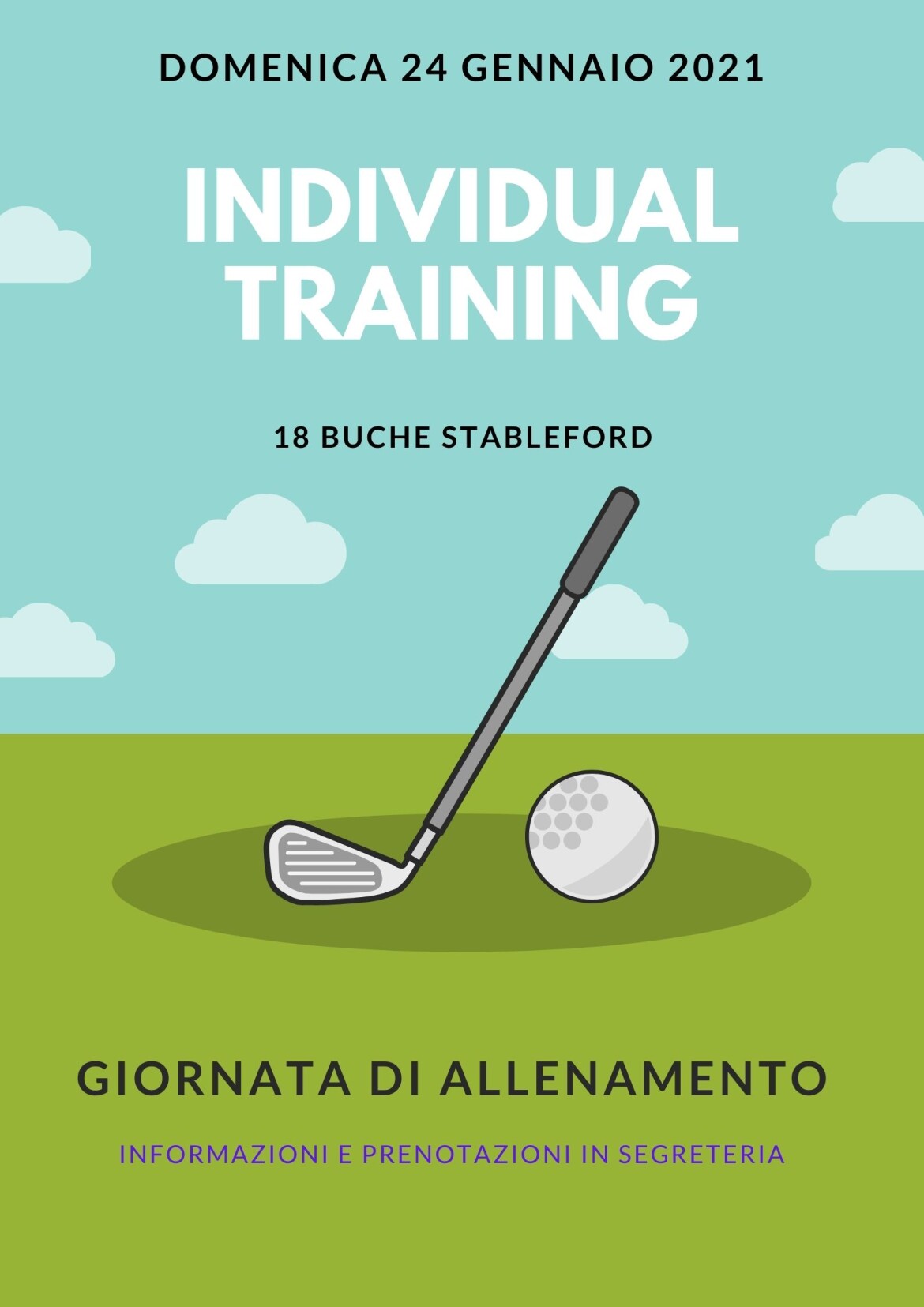 ANNULLATO – INDIVIDUAL TRAINING 24 GENNAIO 2021