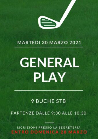 GENERAL PLAY martedì 30 marzo 2021