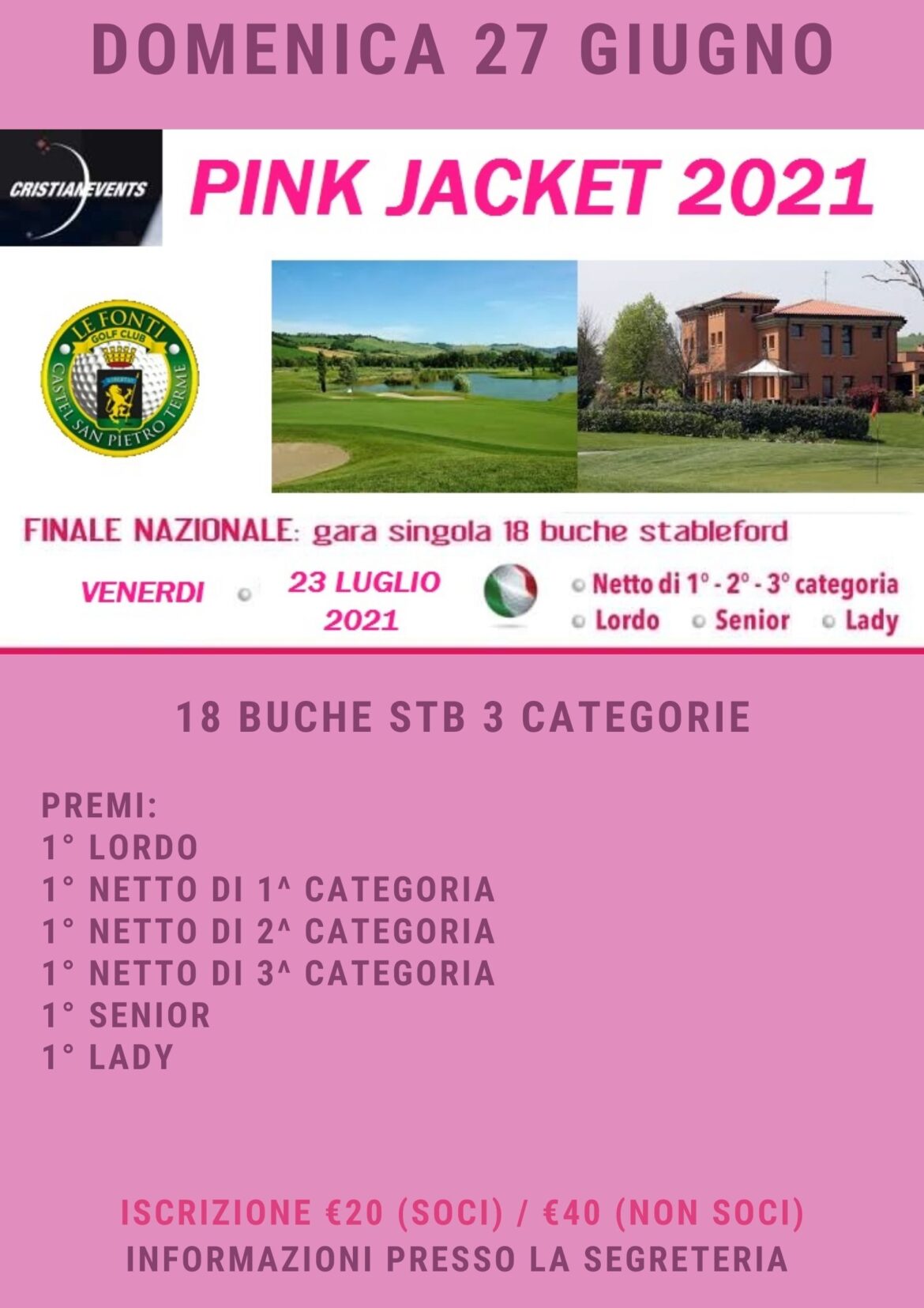 PINK JACKET del 27 giugno 2021