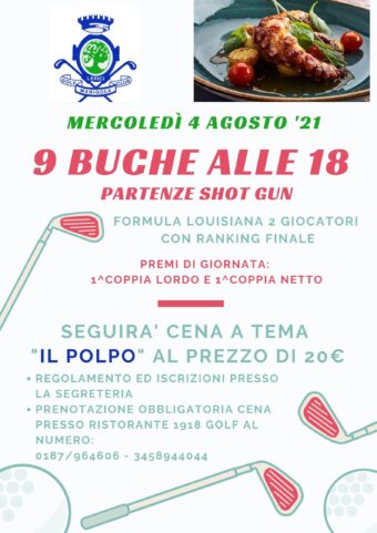9 BUCHE ALLE 18 – SHOT GUN mercoledì 4 agosto