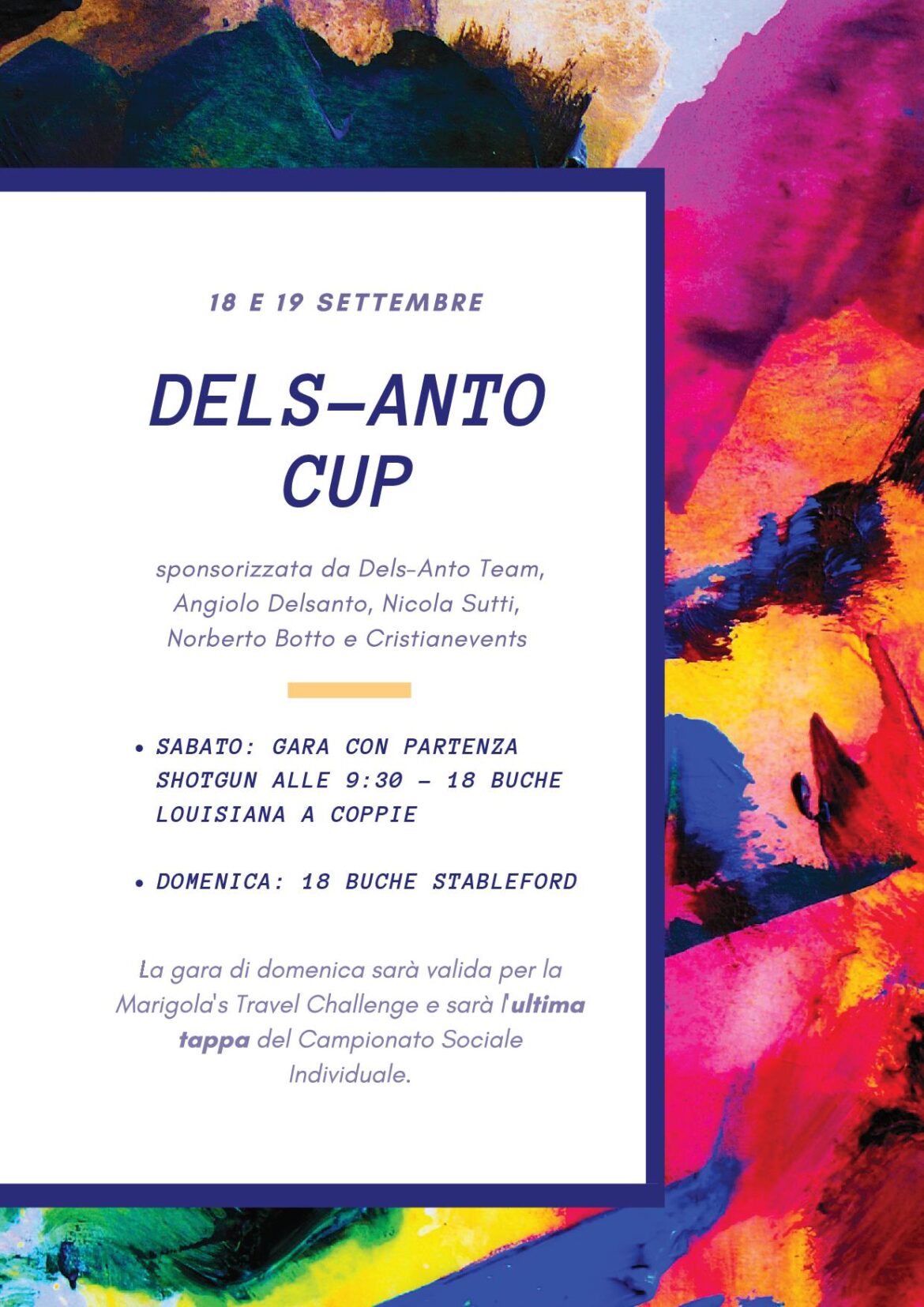 DELS-ANTO CUP sabato 18 e domenica 19 settembre