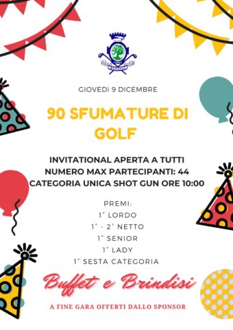 90 SFUMATURE DI GOLF – giovedì 9 dicembre 2021