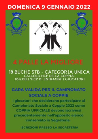 4 PALLE LA MIGLIORE – campionato sociale COPPIE 2022