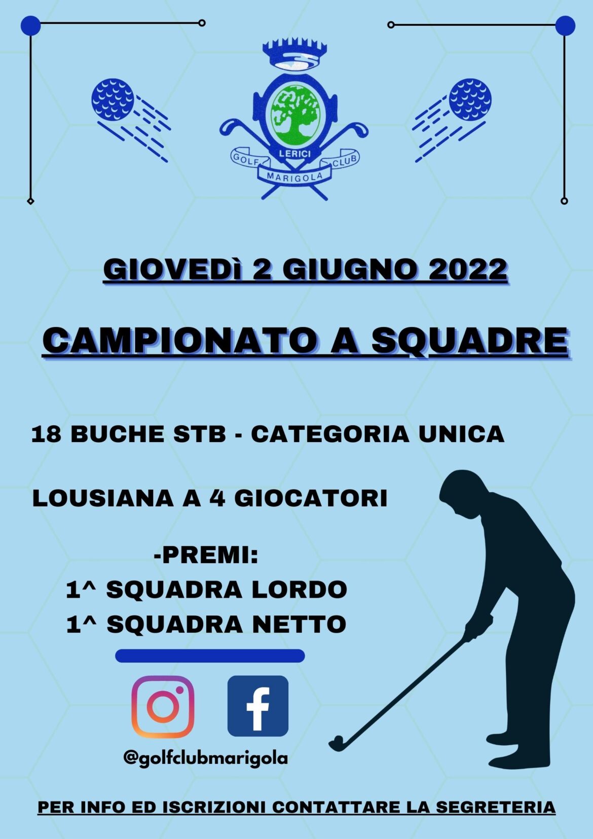 CAMPIONATO A SQUADRE – giovedì 2 giugno 2022