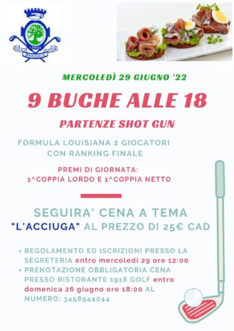 9 BUCHE ALLE 18 – SHOT GUN mercoledì 29 giugno