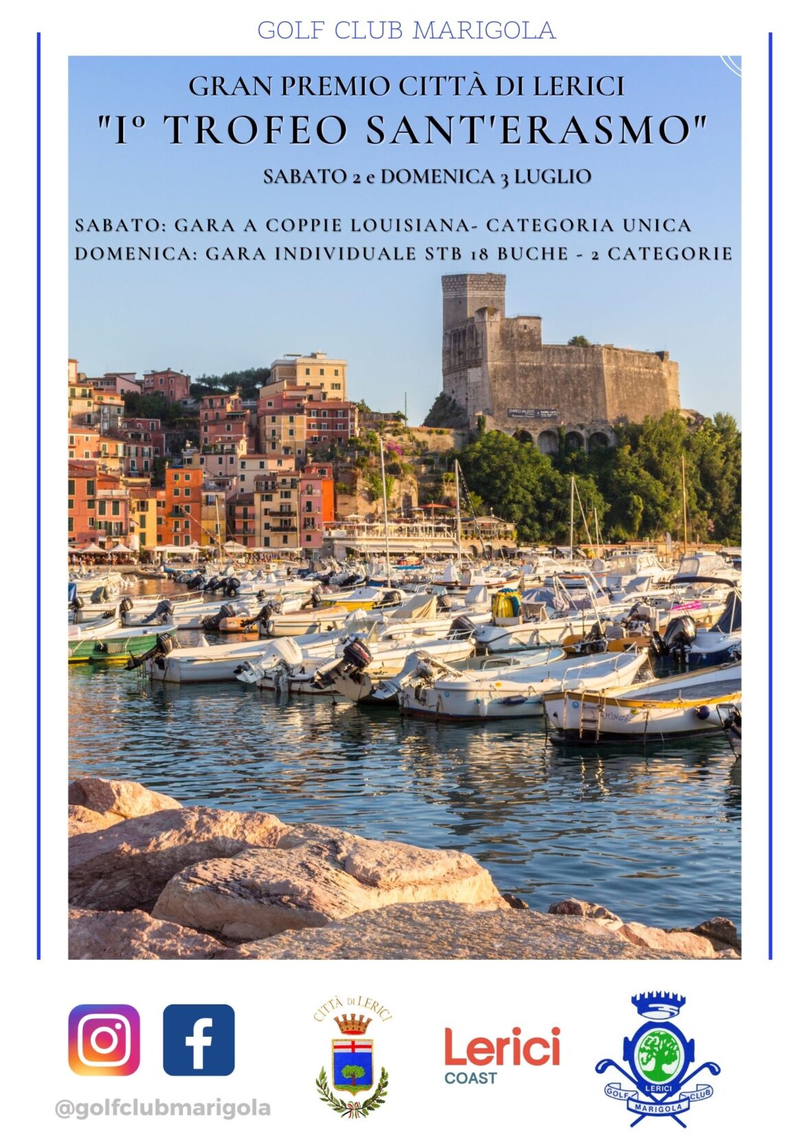 GRAN PREMIO CITTÀ DI LERICI: “1° Trofeo Sant’Erasmo”- sabato 2 e domenica 3 luglio 2022