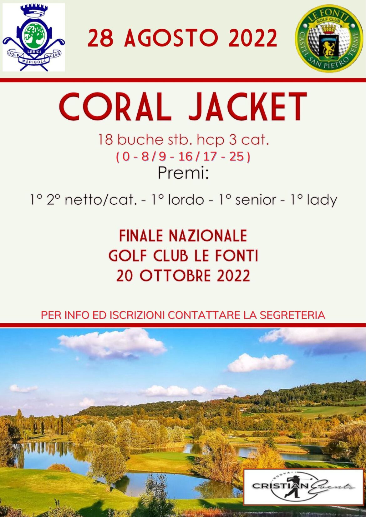 CORAL JACKET – domenica 28 agosto 2022