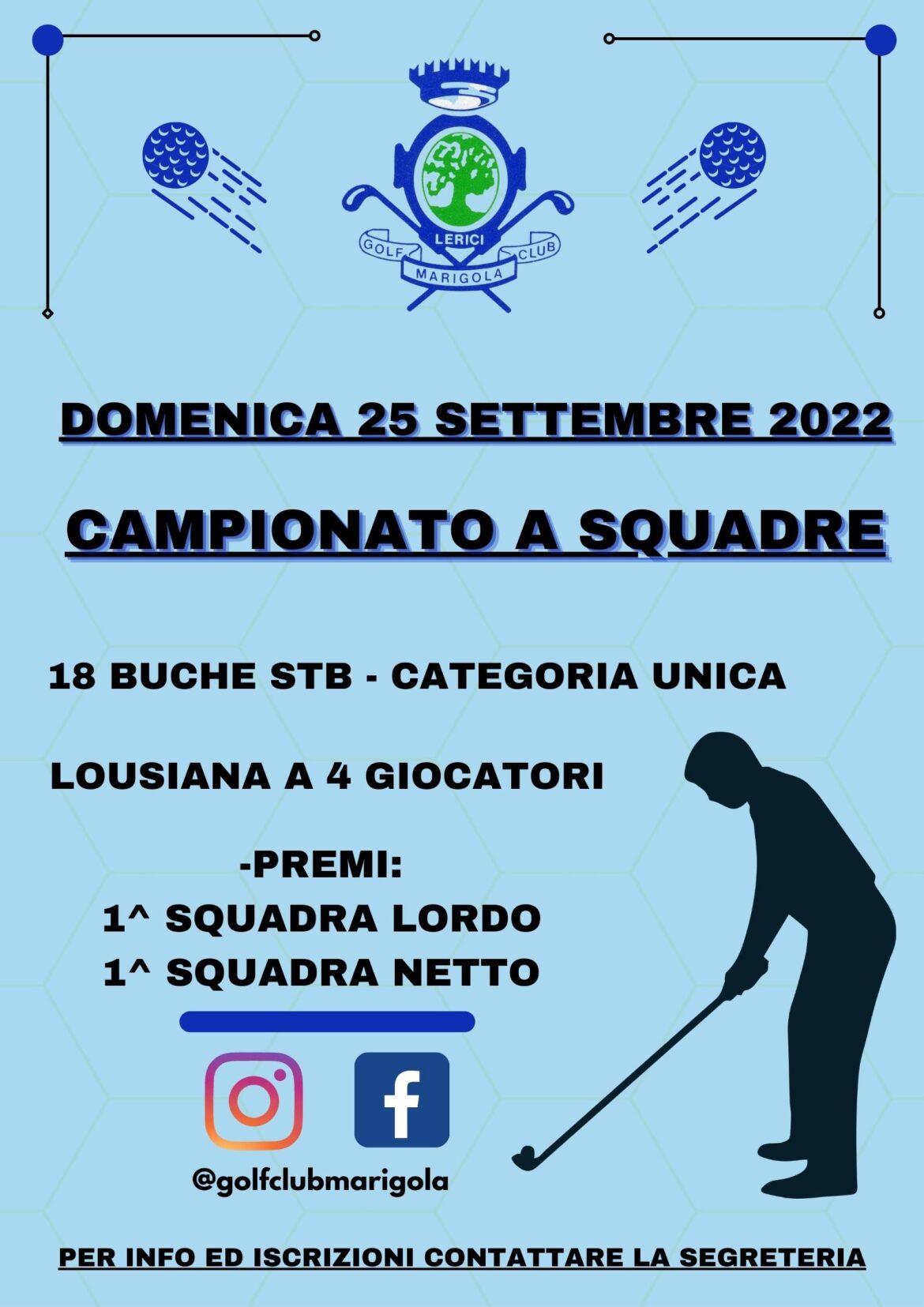 CAMPIONATO A SQUADRE – domenica 25 settembre 2022