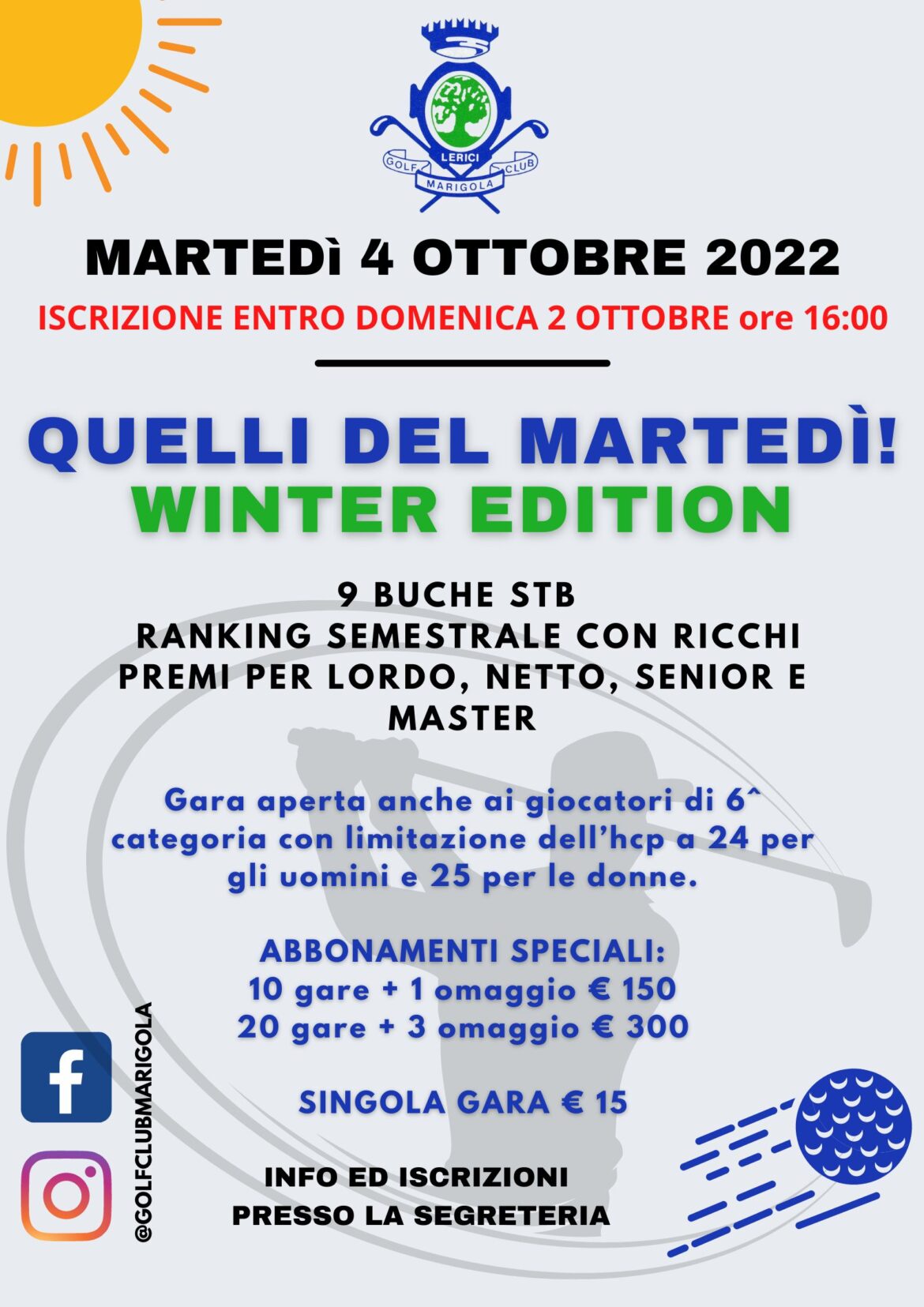 QUELLI DEL MARTEDÍ- winter edition – 4 OTTOBRE 2022