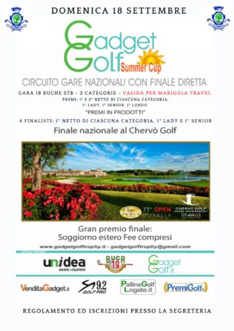 GADGET GOLF Summer Cup – domenica 18 settembre 2022