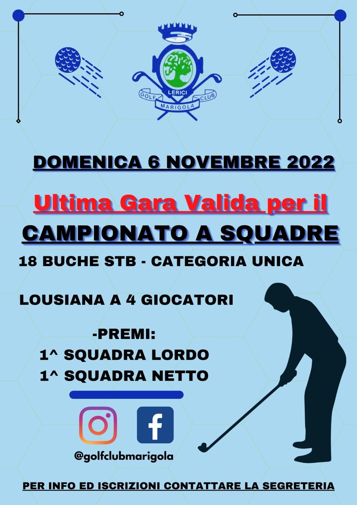 CAMPIONATO A SQUADRE – domenica 6 novembre 2022
