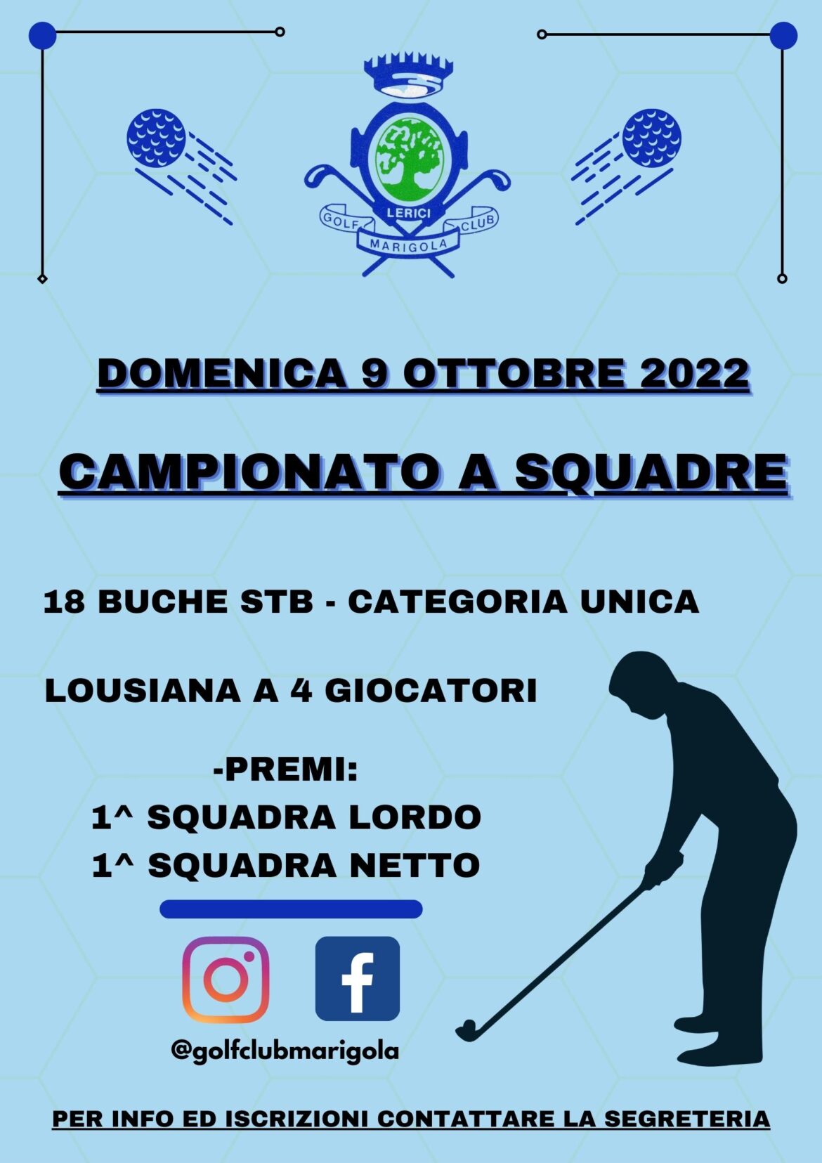 CAMPIONATO A SQUADRE – domenica 9 ottobre 2022