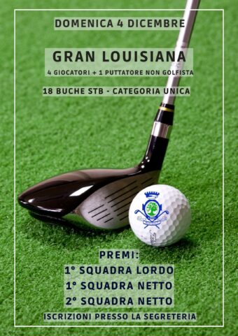 GRAN LOUISIANA 4 giocatori+1 – domenica 4 dicembre 2022 ANNULLATA