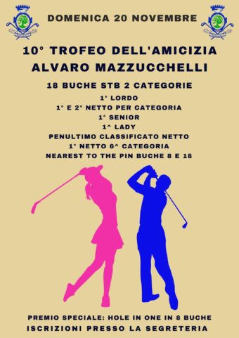 10° Trofeo dell’Amicizia Alvaro Mazzucchelli – domenica 20 novembre 2022