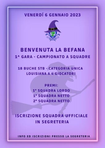 BENVENUTA LA BEFANA – venerdì 6 gennaio 2023