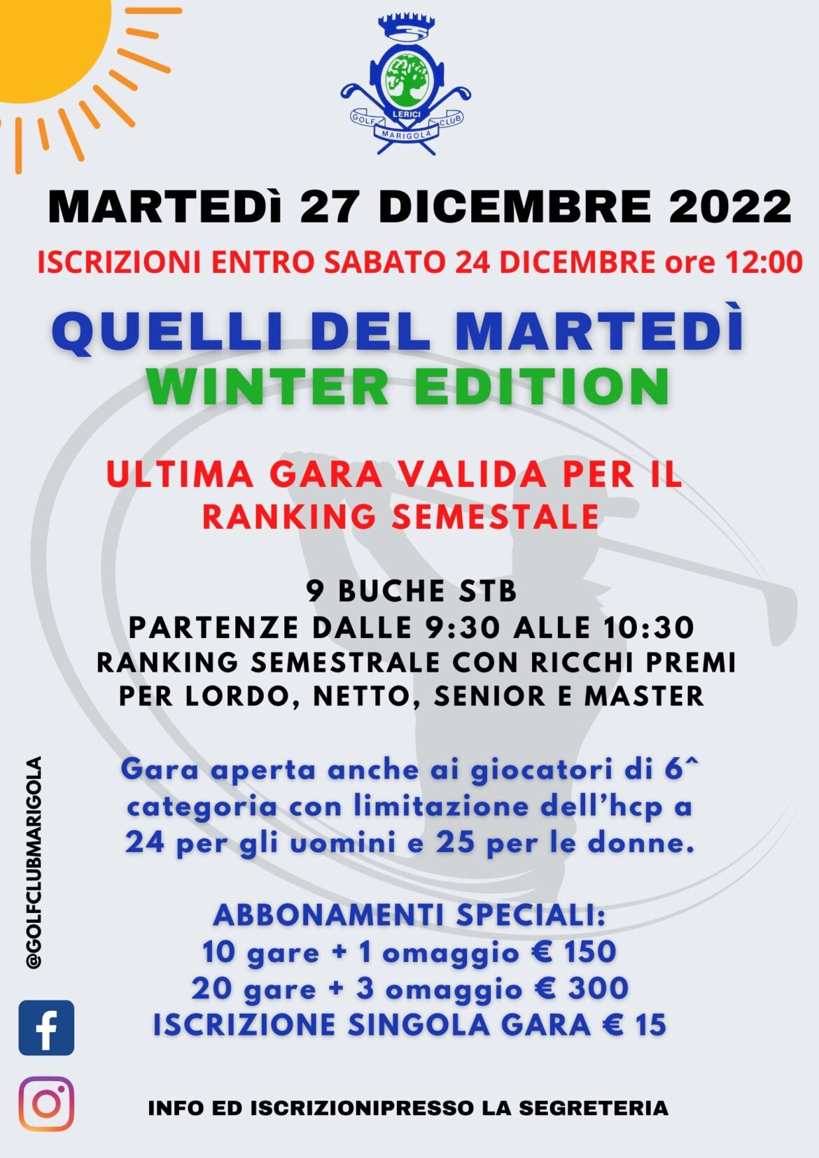QUELLI DEL MARTEDÍ- winter edition – 27 DICEMBRE 2022