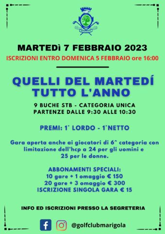 QUELLI DEL MARTEDÍ TUTTO L’ ANNO – 7 FEBBRAIO 2023