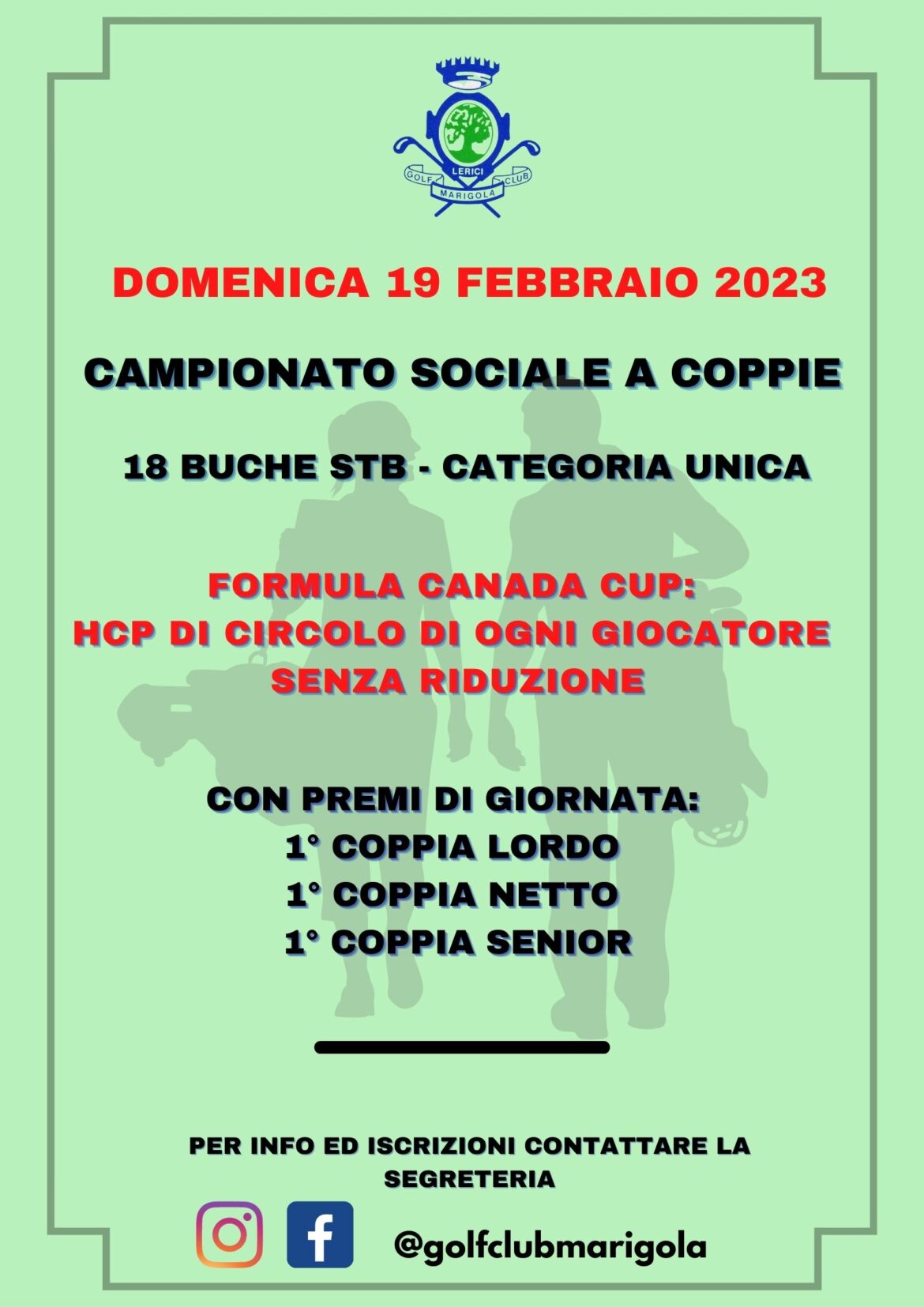 CAMPIONATO SOCIALE COPPIE 2023: canada cup – domenica 19 febbraio