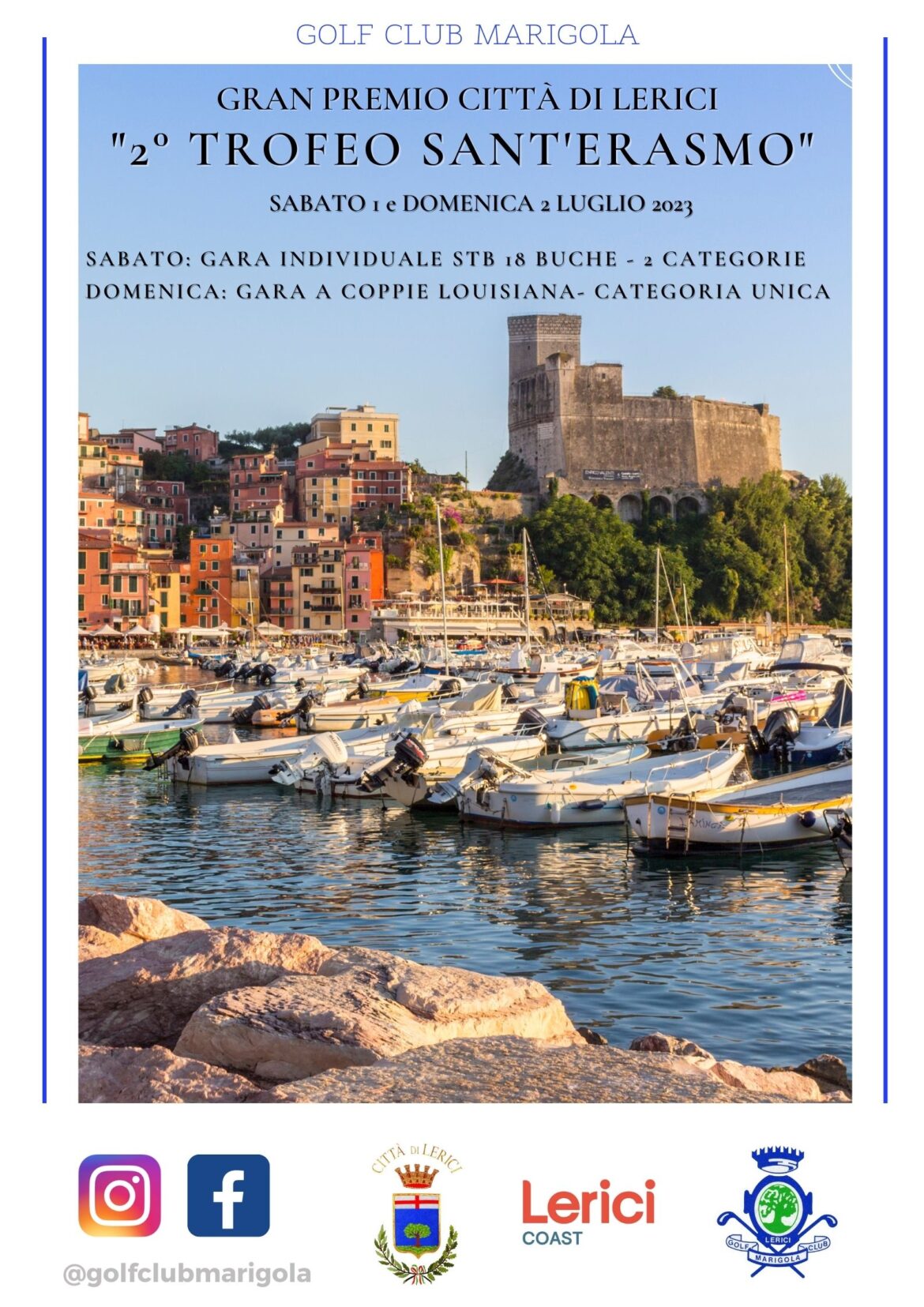 GRAN PREMIO CITTÀ DI LERICI: “2° Trofeo Sant’Erasmo”- sabato 1 e domenica 2 luglio 2023