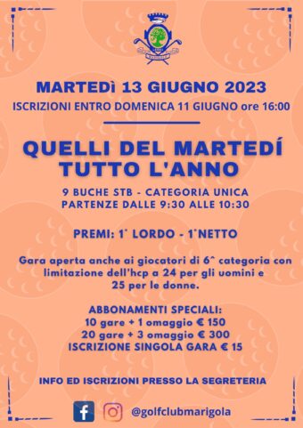 QUELLI DEL MARTEDÍ TUTTO L’ANNO – 13 GIUGNO 2023