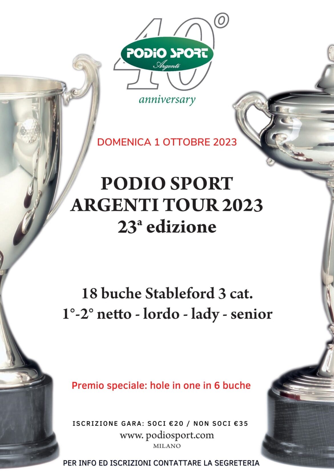 PODIO SPORT ARGENTI TOUR 2023 – domenica 1 ottobre