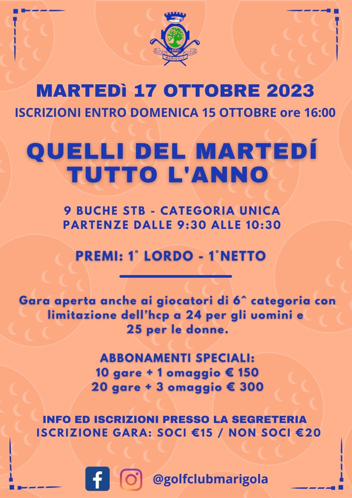 QUELLI DEL MARTEDÍ TUTTO L’ANNO – 17 OTTOBRE 2023