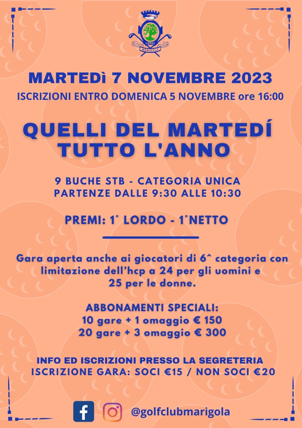 QUELLI DEL MARTEDÍ TUTTO L’ANNO – 7 NOVEMBRE 2023