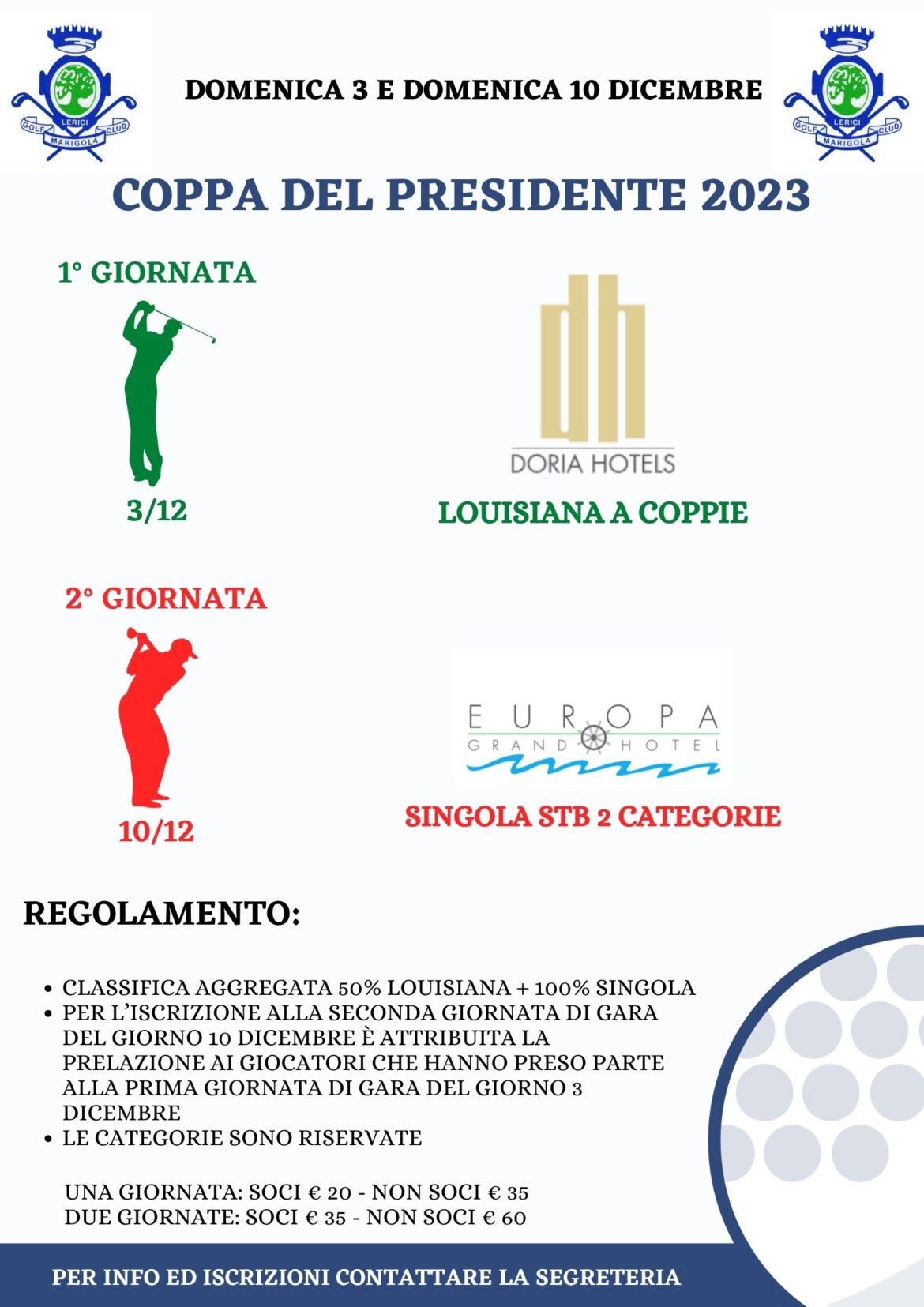 COPPA DEL PRESIDENTE 2023- domenica 3 e domenica 10 dicembre