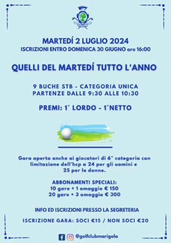 QUELLI DEL MARTEDÍ – 2 LUGLIO 2024