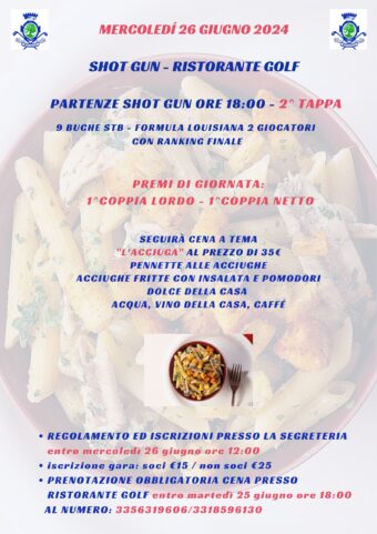9 BUCHE ALLE 18 – SHOT GUN mercoledì 26 giugno 2024