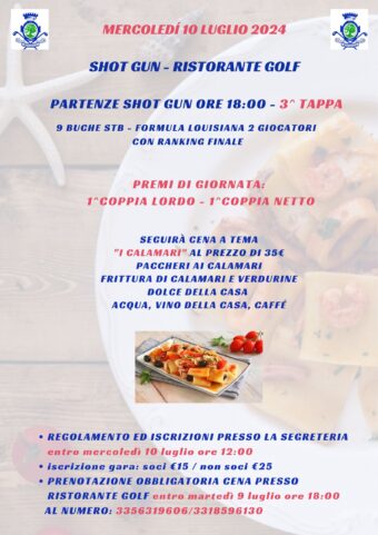9 BUCHE ALLE 18 – SHOT GUN mercoledì 10 luglio 2024