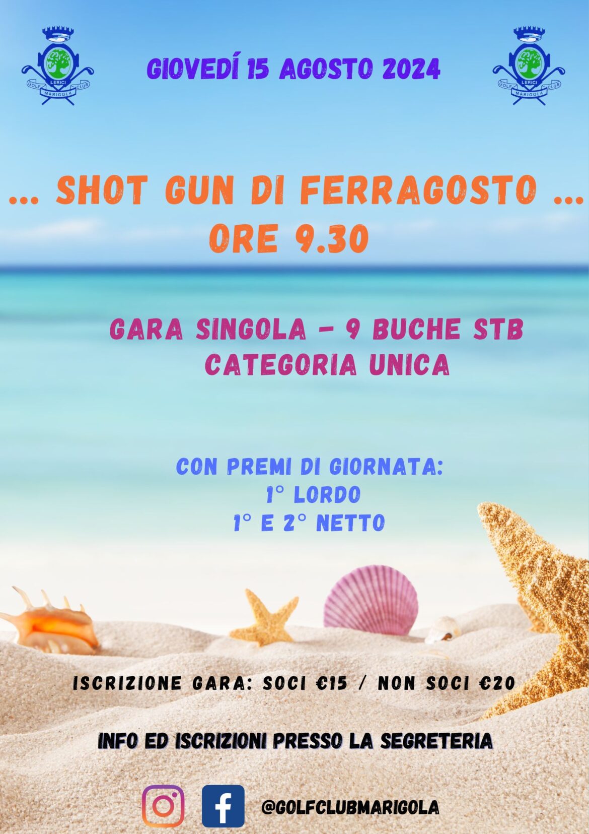 GARA ANNULLATA – SHOT GUN DI FERRAGOSTO ORE 9:30 – giovedì 15 agosto 2024