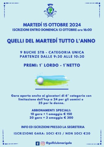 QUELLI DEL MARTEDÍ – 15 ottobre 2024