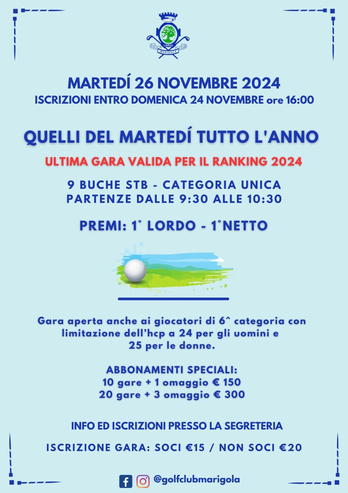 QUELLI DEL MARTEDÍ – 26 novembre 2024