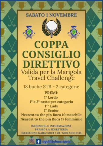 COPPA CONSIGLIO DIRETTIVO – valida per la Marigola Travel Challenge – SABATO 1 NOVEMBRE 2025