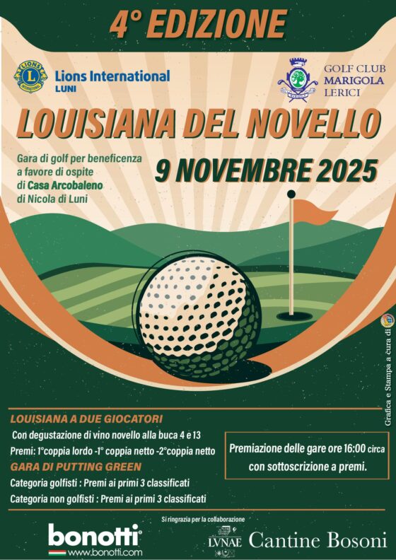 4^ EDIZIONE: LOUSIANA DEL NOVELLO “LIONS LUNI”- domenica 9 novembre 2025