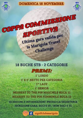 RINVIATA – COPPA COMMISSIONE SPORTIVA – Ultima gara valida per la Marigola Travel Challenge – 16 novembre 2025