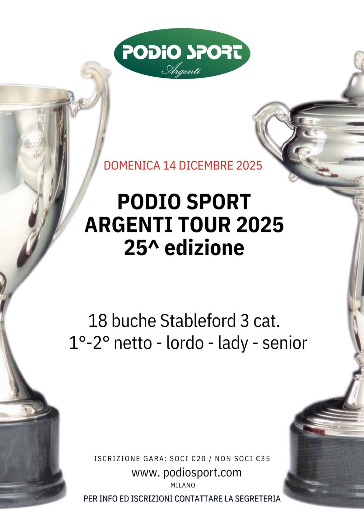 PODIO SPORT ARGENTI TOUR 2025 – domenica 14 Dicembre